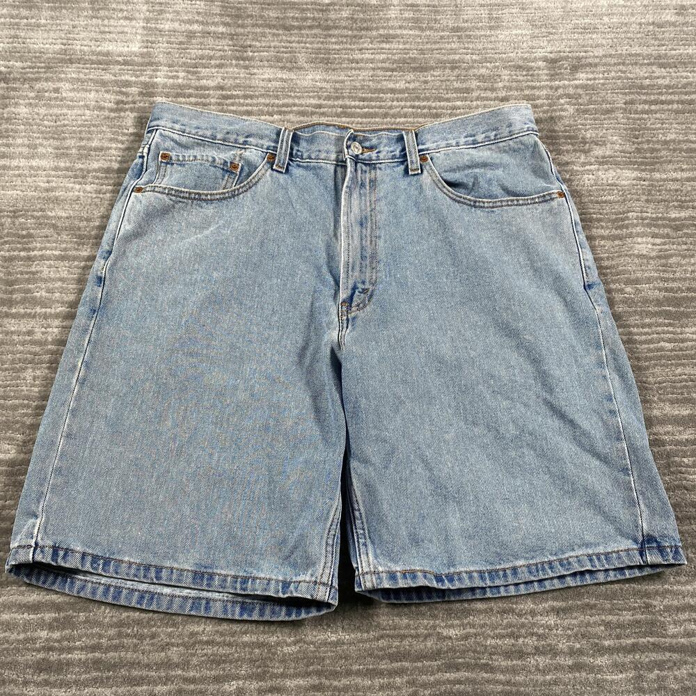 Levi's 550 Shorts Mens 38 Blue Light Wash Denim Relaxed Fit 10 Inch Inseam